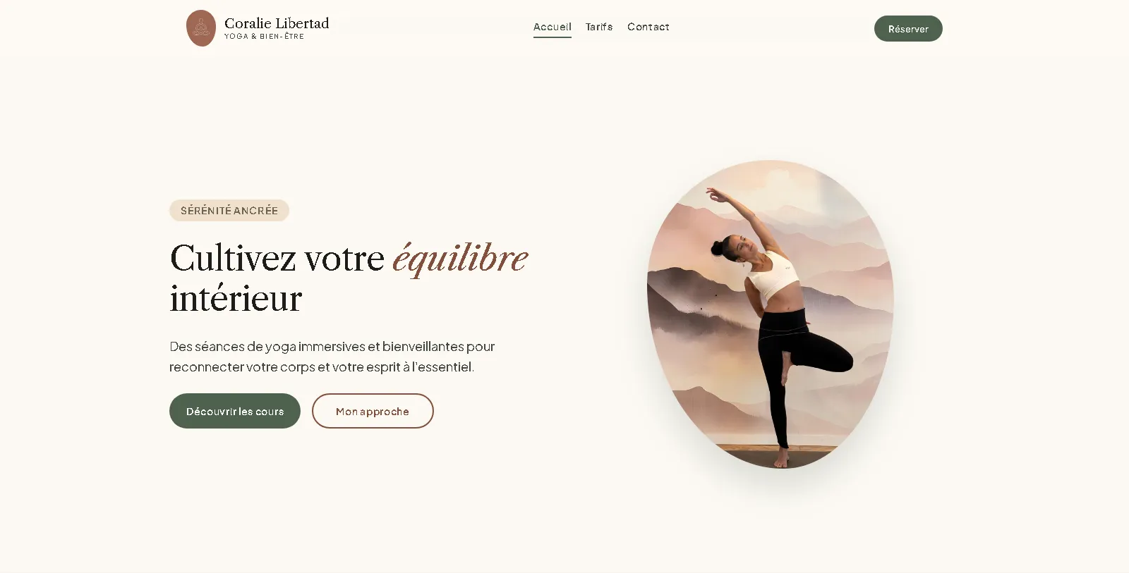 Capture d'écran du site de Coralie